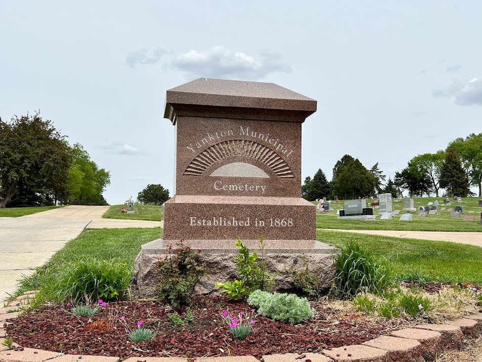 2022 Yankton Cemetery sign southwest entrance